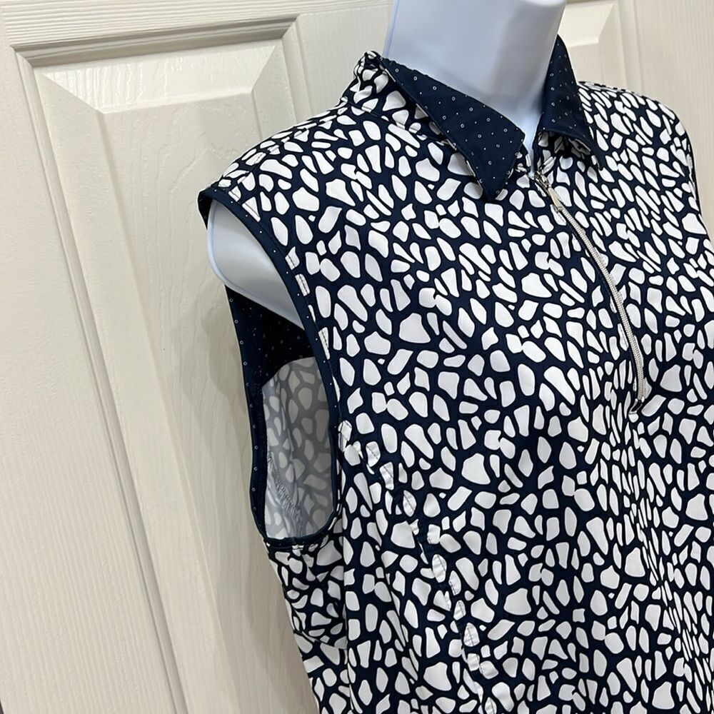 Lady Hagan Golf Top Slacks Matching Set Womens XLarge Sleeveless Navy Blue White - Picture 3 of 13